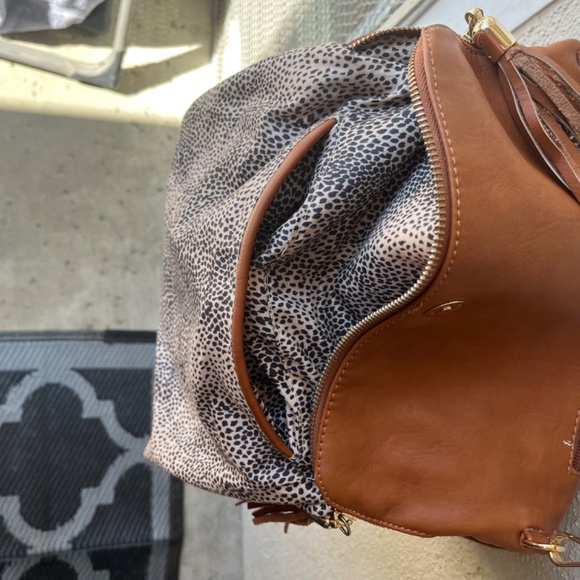 crossbody purse - cognac color - faux leather - Picture 6 of 6